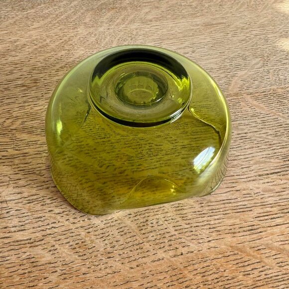 Anchor Hocking Glass Taper Holder, Vintage Green Glass Candle Holder - Picture 4 of 4